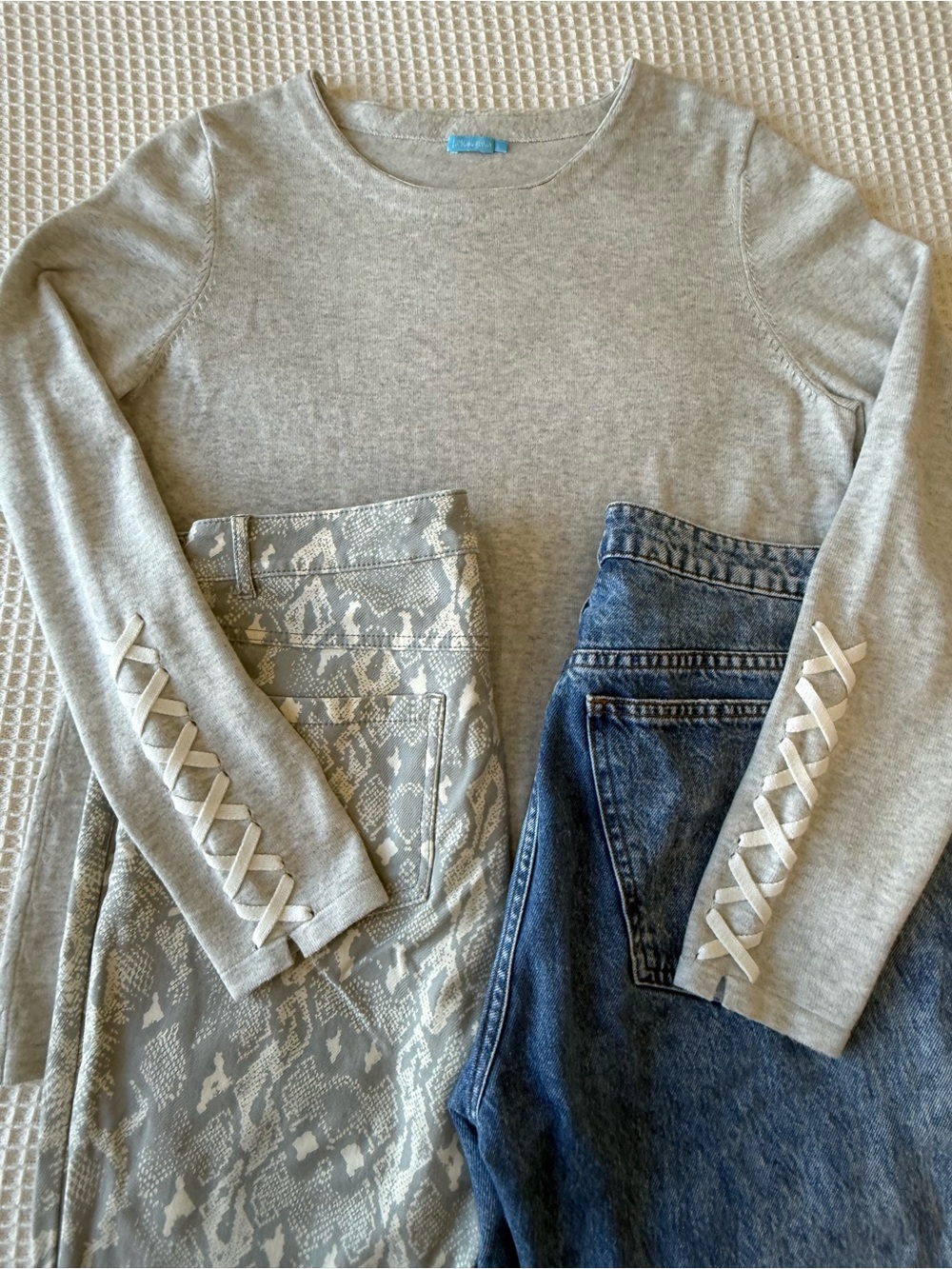 J. McLaughlin Light Gray Sweater with Cuff Detail